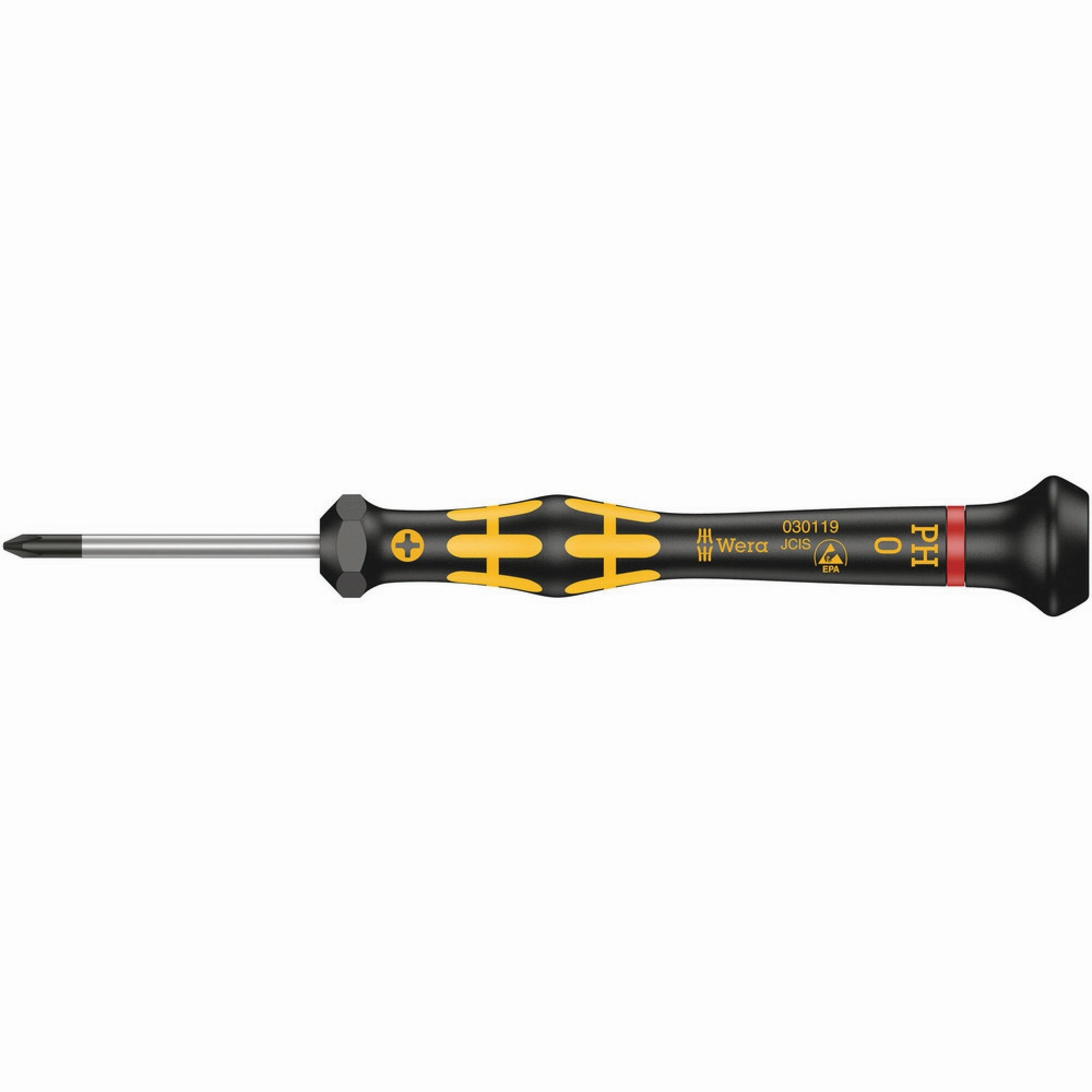 Wera 1550 PH ESD Kraftform Micro screwdriver for Phillips screws, PH 0 x 40 mm