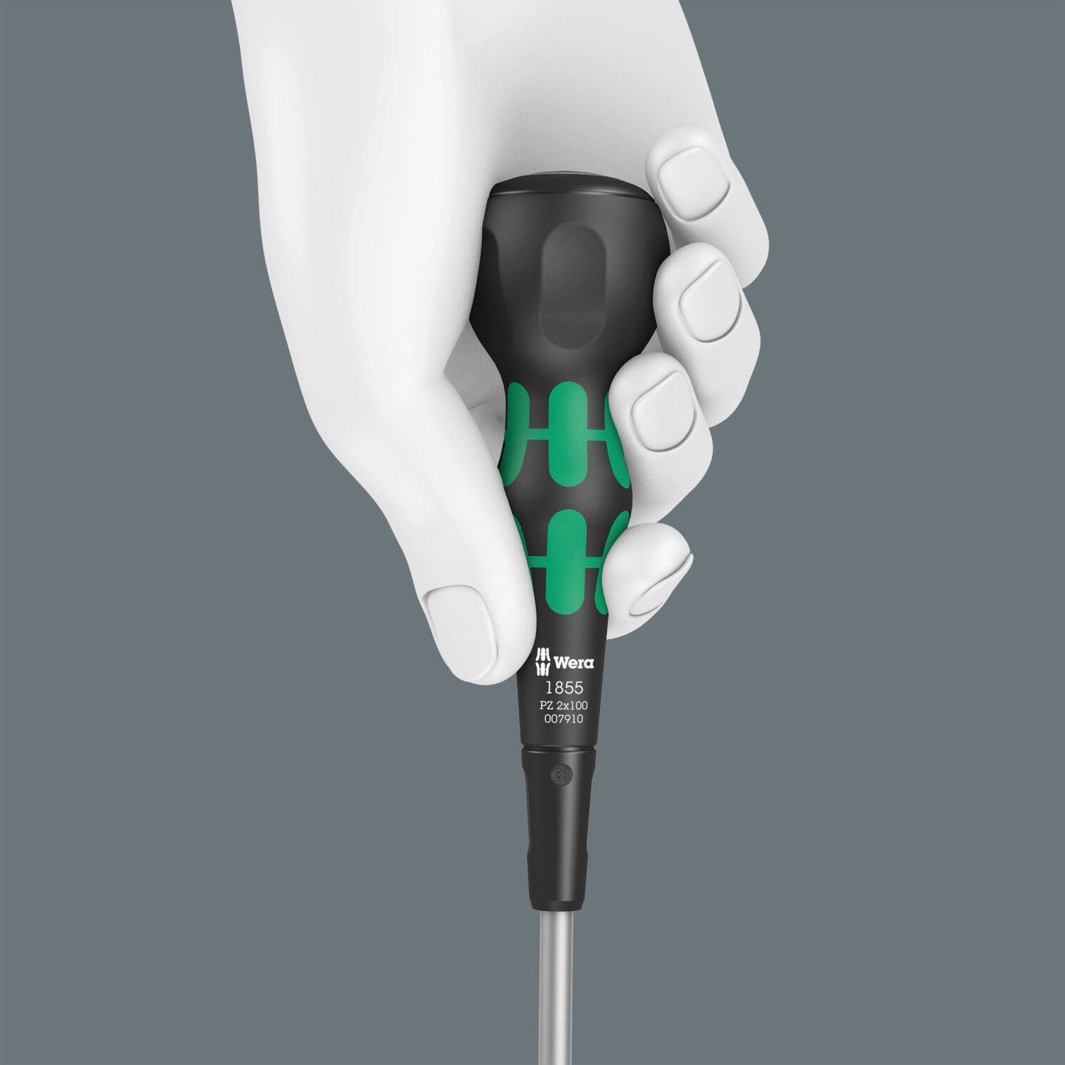 Wera 1855 PZ Kraftform Ball-Grip Pozidriv-Head Screwdriver, PZ2 x 100 mm