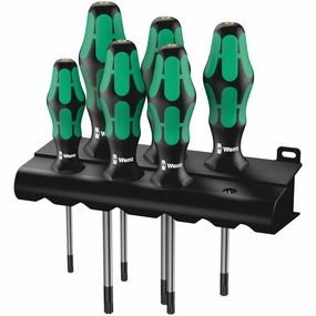 Wera 367/6 TORX HF Kraftform Plus Screwdriver set with holding function and rack, 6 pieces