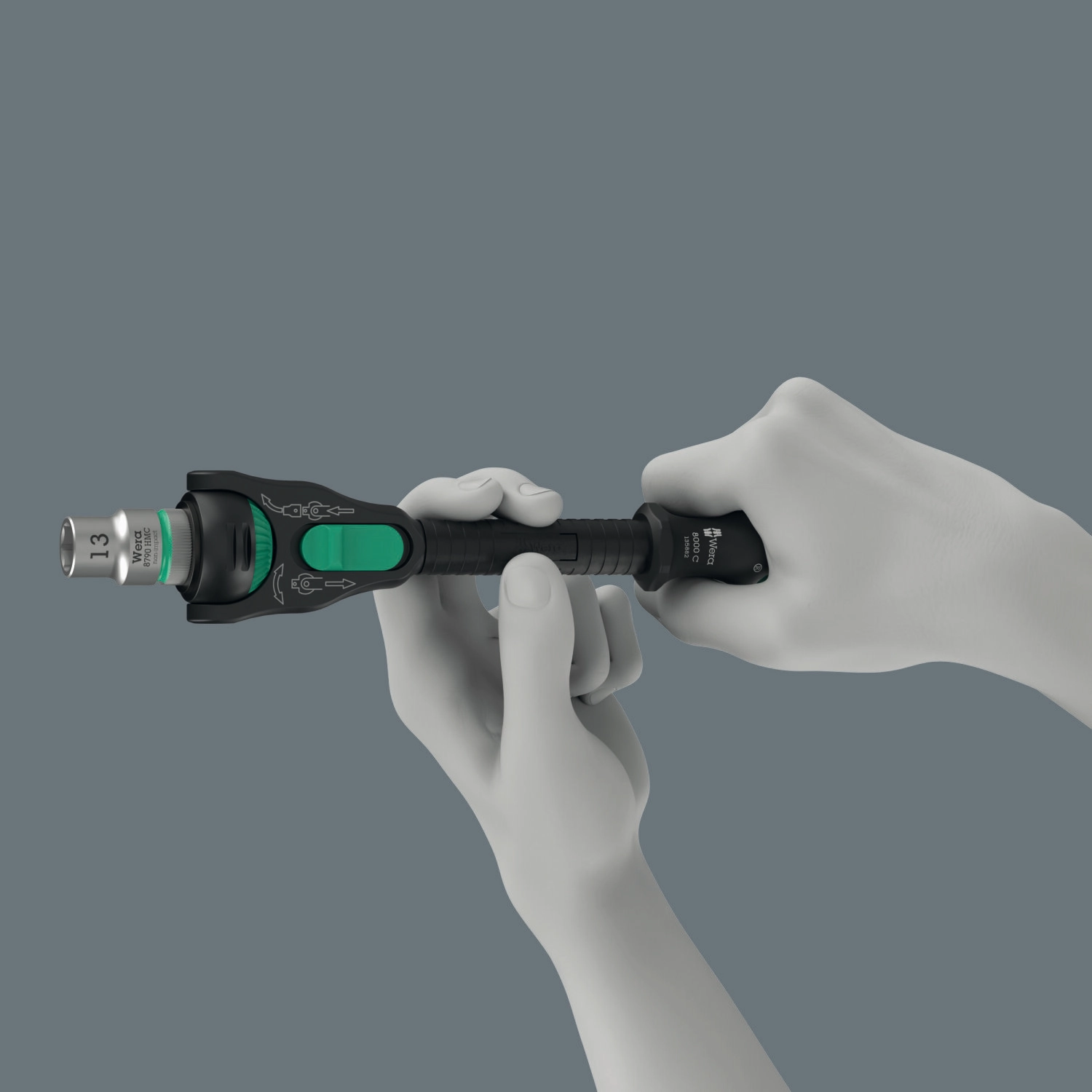 Wera 8000 C Black Edition Zyklop Speed Ratchet with 1/2" Drive