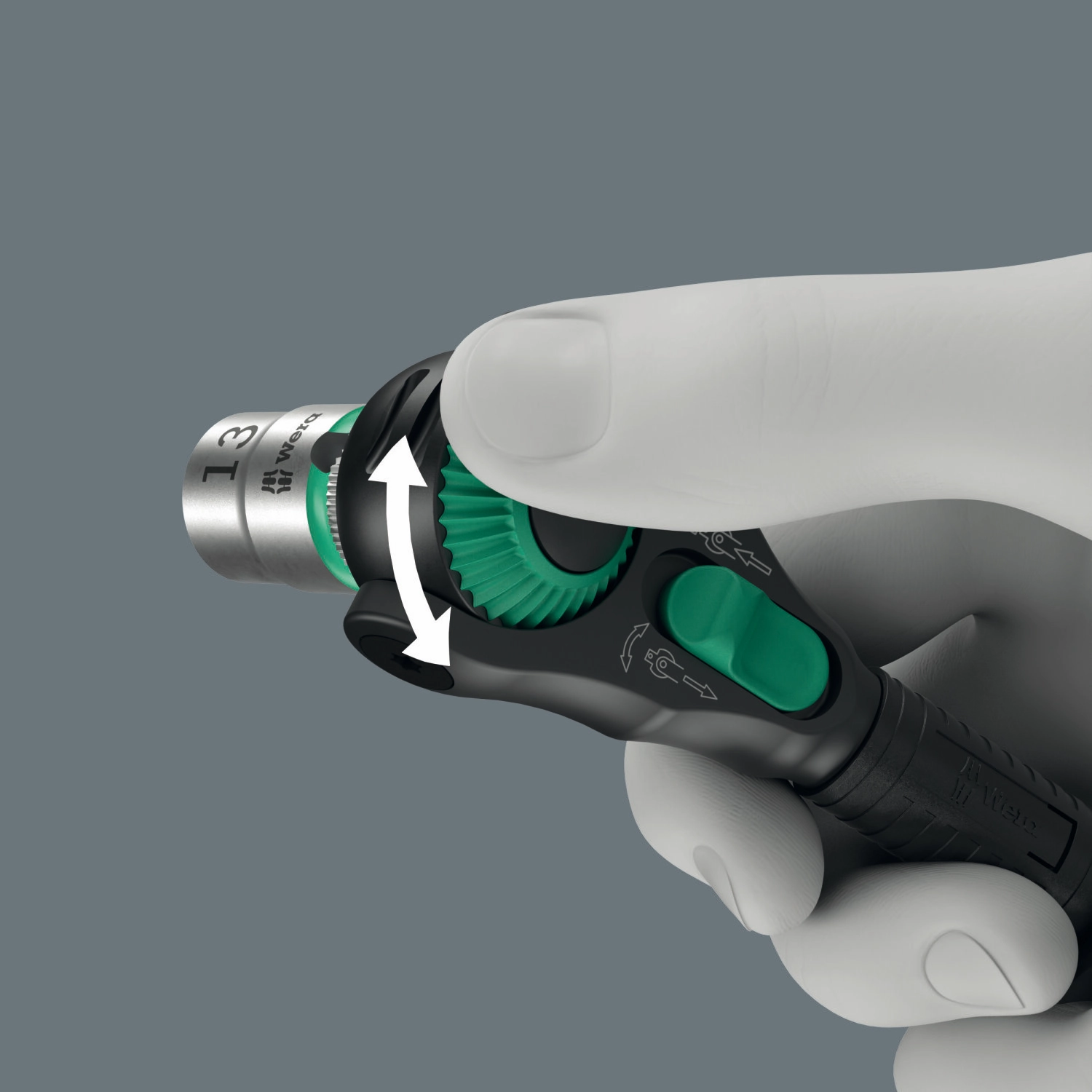 Wera 8000 C Black Edition Zyklop Speed Ratchet with 1/2" Drive