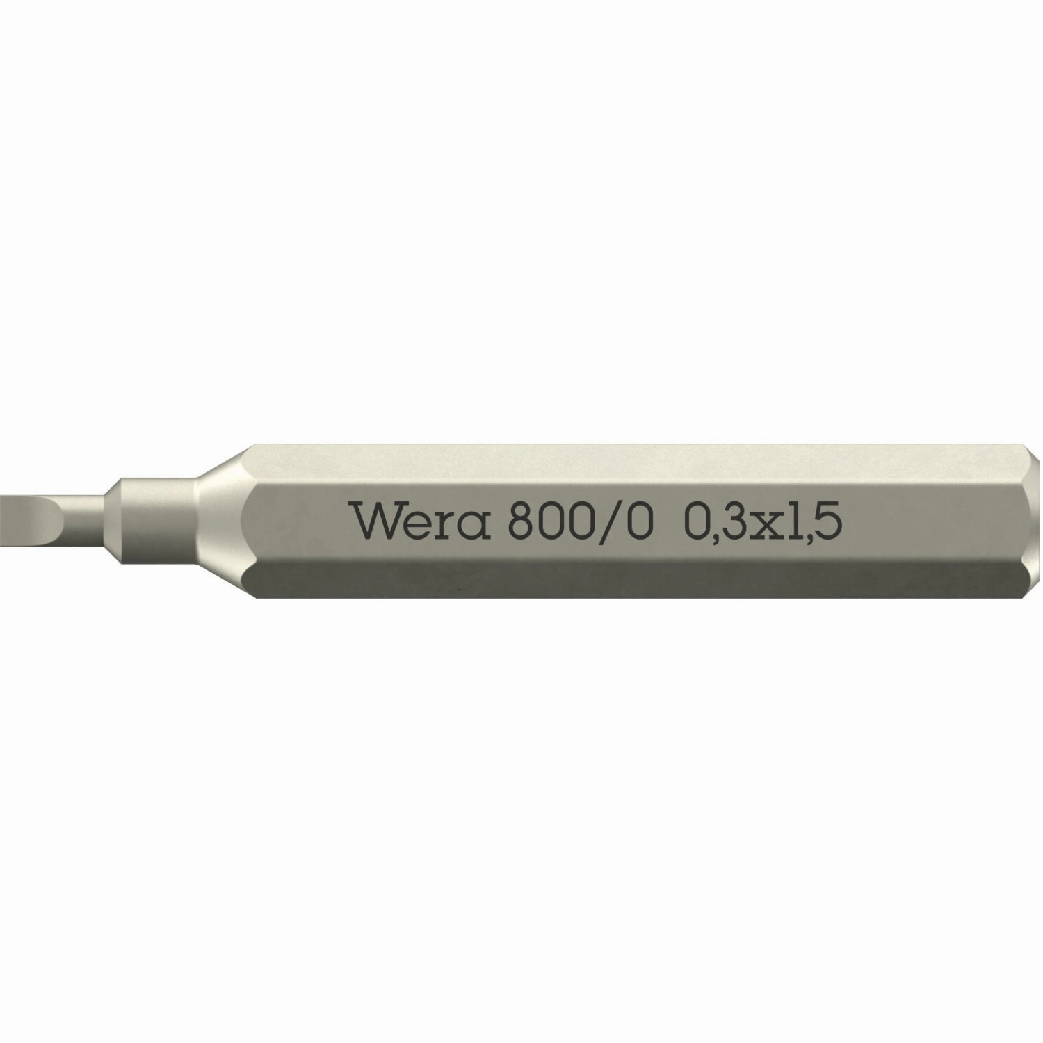 Wera 800/0 Micro Bit for Slotted Screws, 0.3 x 1.5 x 30 mm