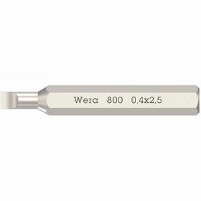 Wera 800/0 Micro Bit for Slotted Screws, 0.40 x 2.5 x 30 mm