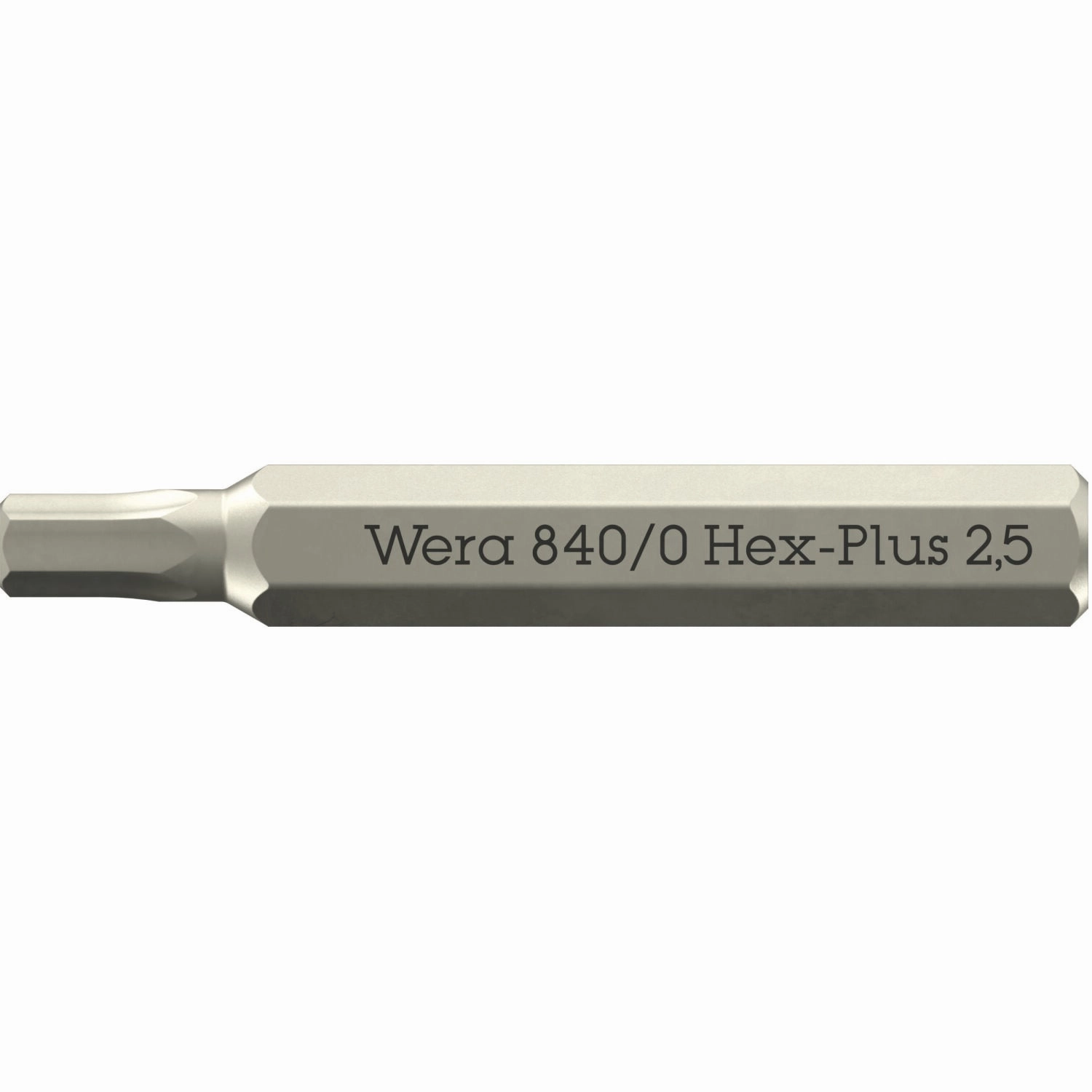 Wera 840/0 Hex-Plus Micro Bits for Hexagonal Socket Head Screws, 2.5 x 30 mm