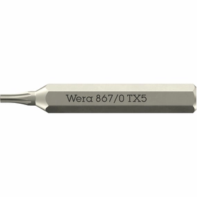 Wera 867/0 Micro Bits for TORX Socket Screws, TX5 x 30 mm