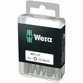 Wera 867/1 DIY TORX bits, TX 15 x 25 mm, 10 pieces