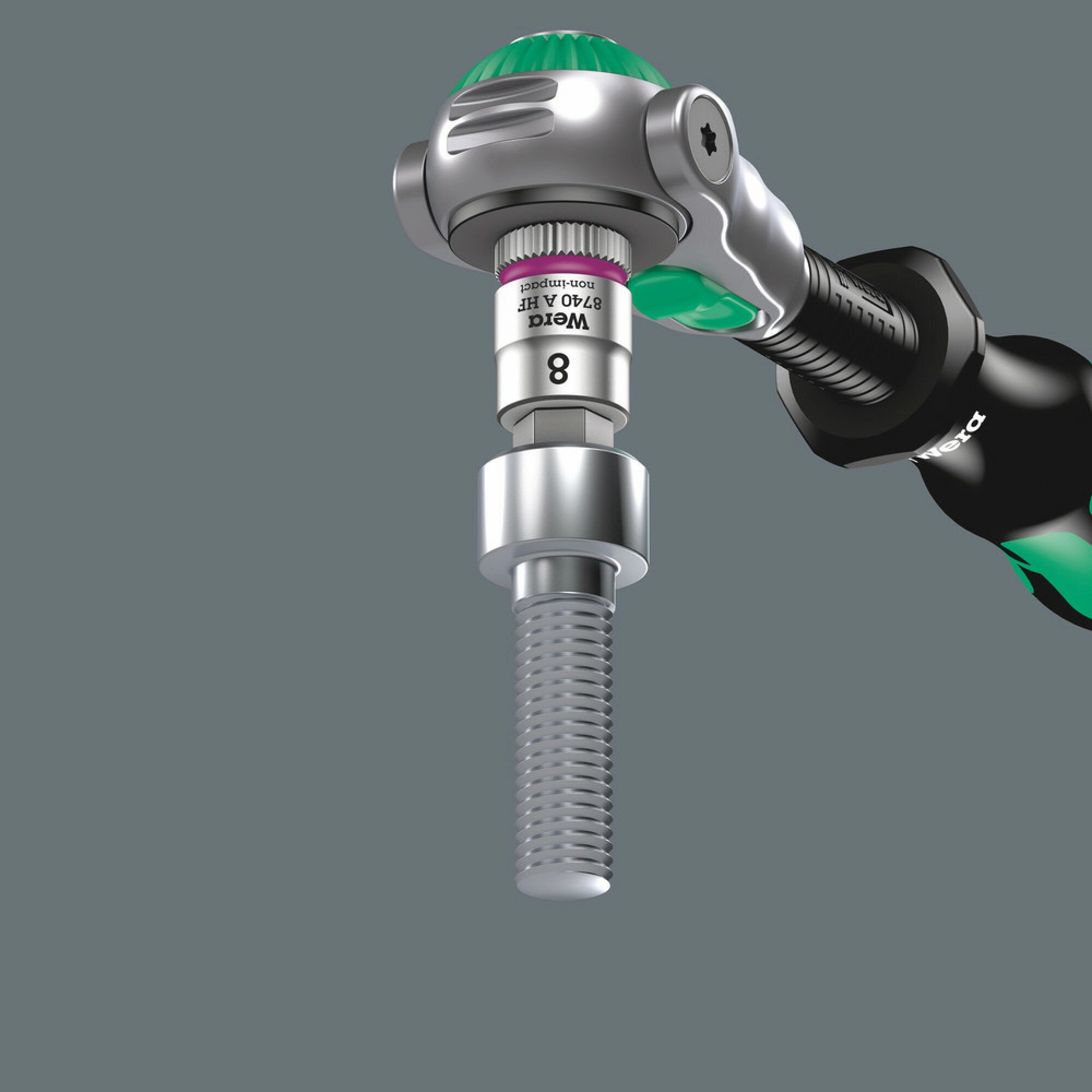 Wera 8740 A HF Zyklop bit socket with holding function, 1/4" drive, 1/8" x 28 mm