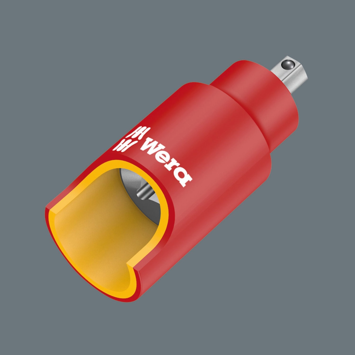 Wera 8740 A VDE HF Zyklop Bit Socket, Insulated, 1/4" Drive, with Holding Function for Hexagonal Socket Screws, 8 x 45 mm