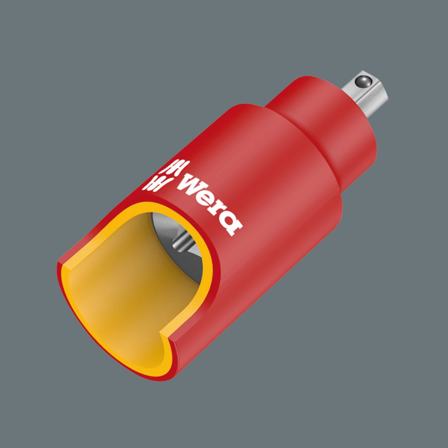 Wera 8740 A VDE HF Zyklop Bit Socket, Insulated, 1/4" Drive, with Holding Function for Hexagonal Socket Screws, 8 x 45 mm