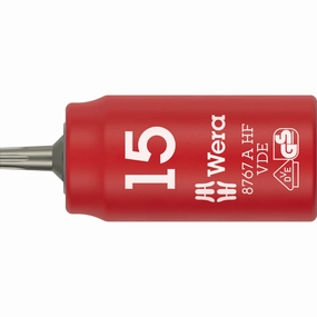 Wera 8767 A VDE HF TORX Zyklop Bit socket, insulated, with 1/4" drive, with holding function, T15