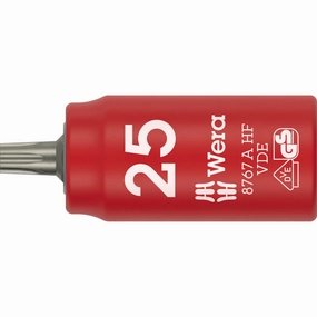 Wera 8767 A VDE HF TORX Zyklop Bit socket, insulated, with 1/4" drive, with holding function, T25