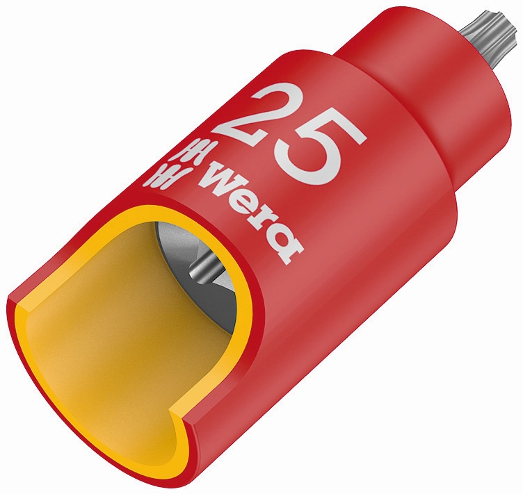 Wera 8767 A VDE HF TORX Zyklop Bit socket, insulated, with 1/4" drive, with holding function, T25