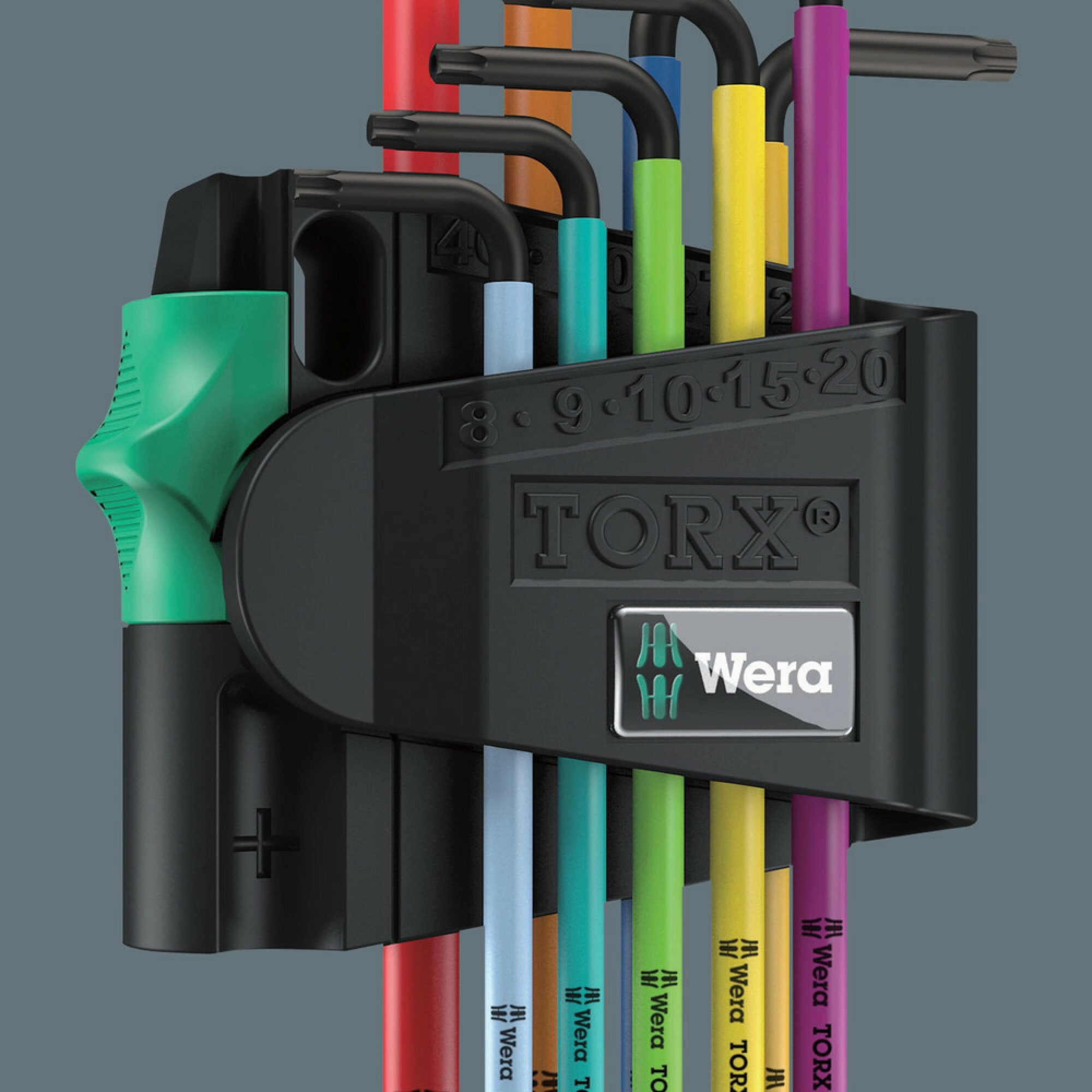 Wera 967/9 TX BO Multicolour 1 SB L-key set for tamper-proof TORX screws, BlackLaser, 9 pieces