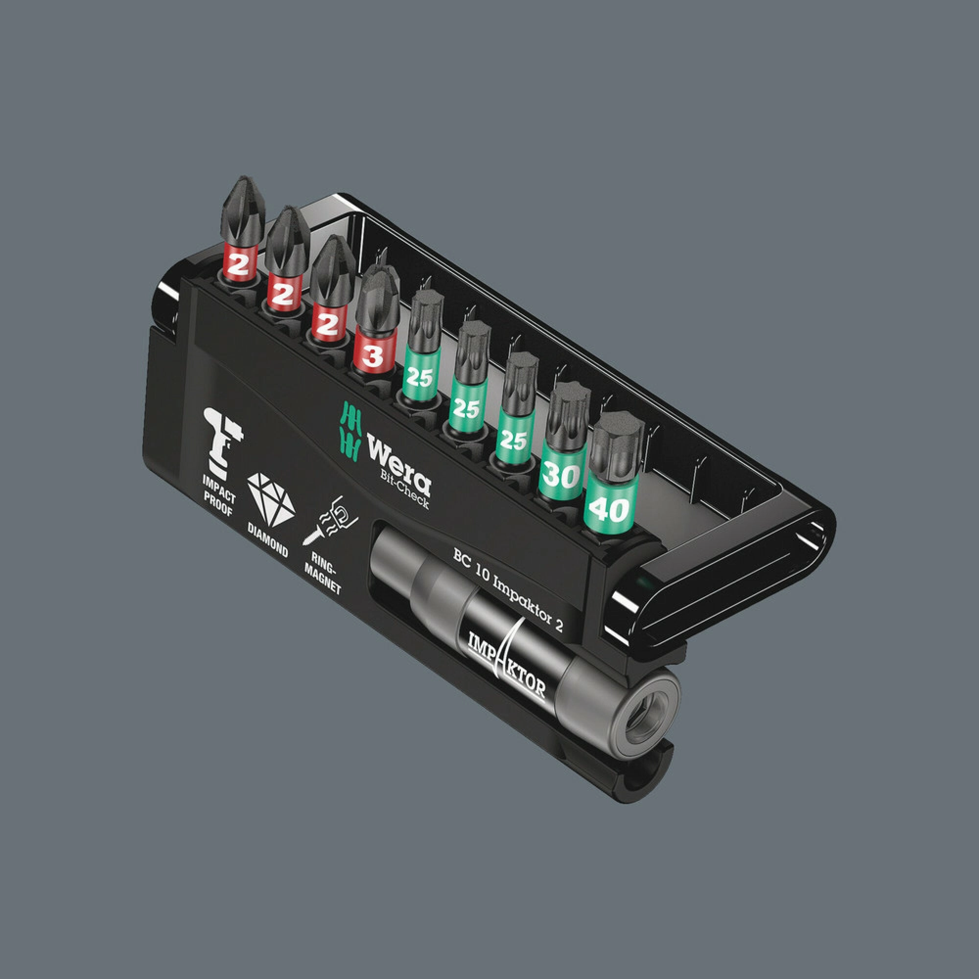 Wera Bit-Check 10 Impaktor 2, 10 pieces