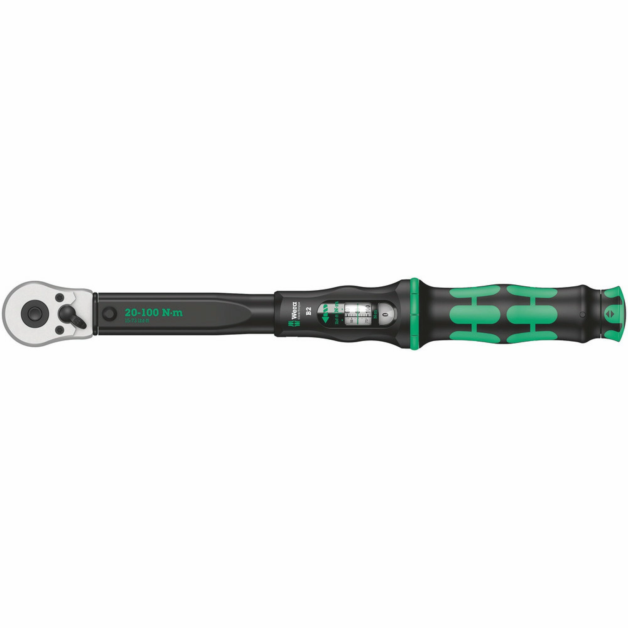 Wera Click-Torque B 2 torque wrench with reversible ratchet, 20-100 Nm, 3/8" x 20-100 Nm
