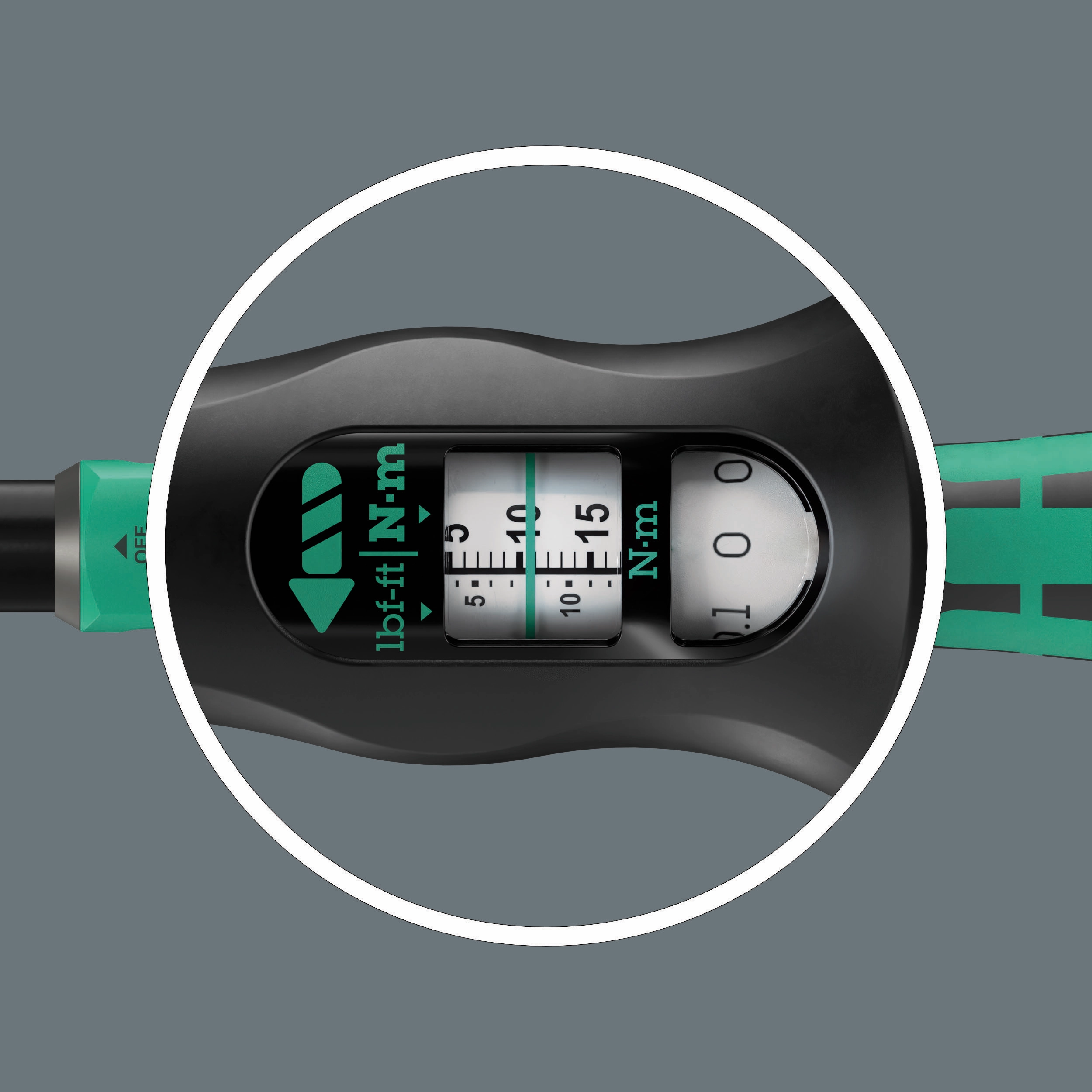 Wera Click-Torque Lock A 6 R/L Torque wrench, adjustable, Torque Lock function, continuous bit mounting (1/4"), 2.5-25 Nm