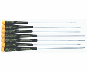 Wiha Tools 27393 Extra Long ESD Safe Slotted/Phillips Precision Driver 7 Pc. Set