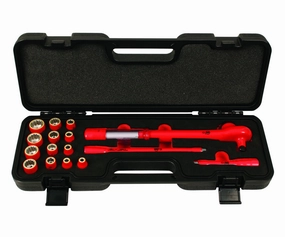 Wiha Tools 30192 Insulated Drive Ratcheting Torque Wrench Metric Socket Set, 3/8", 16 Pc.