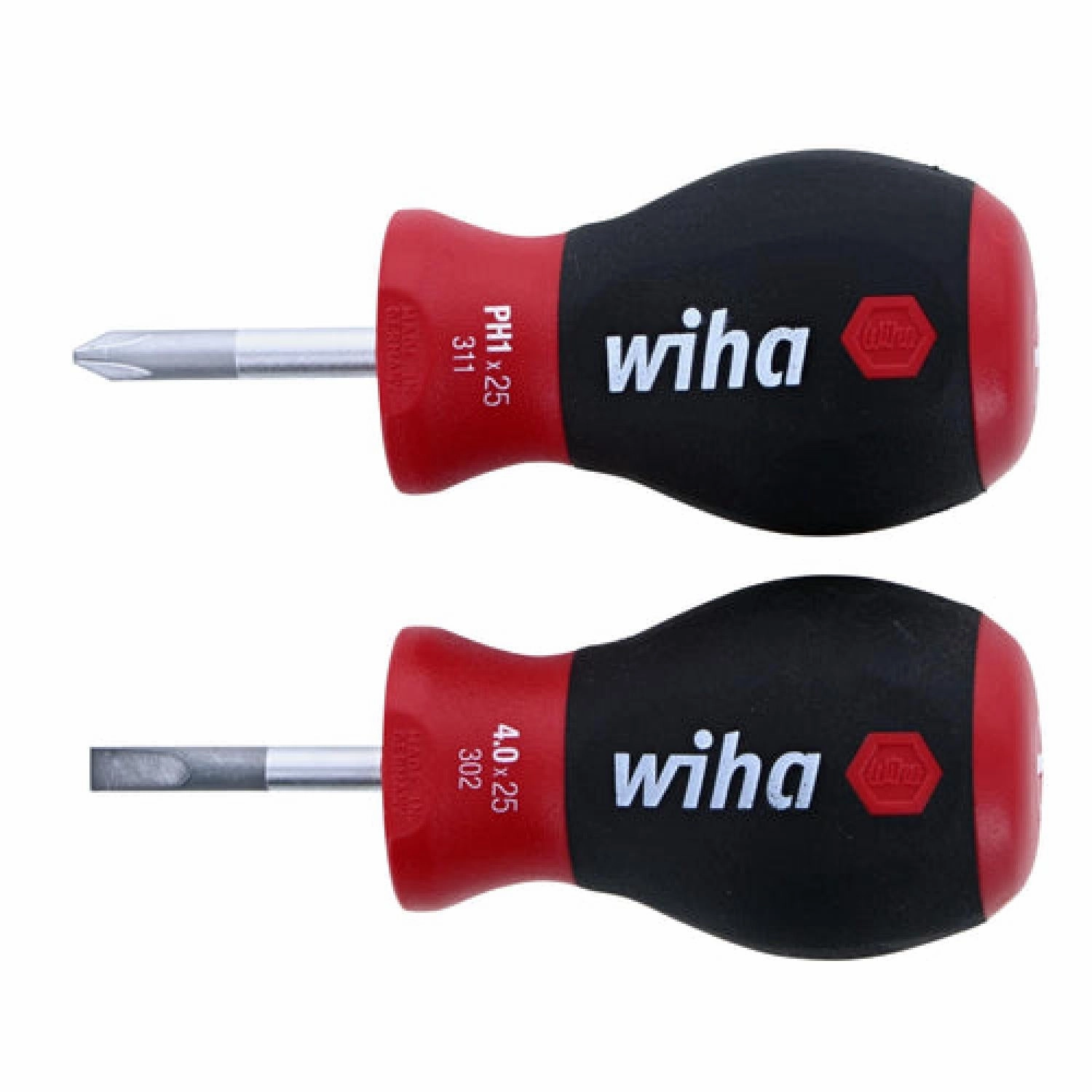 Wiha Tools 31190 #1   4mm 2 Piece SoftFinish Stubby Slotted/Phillips Set