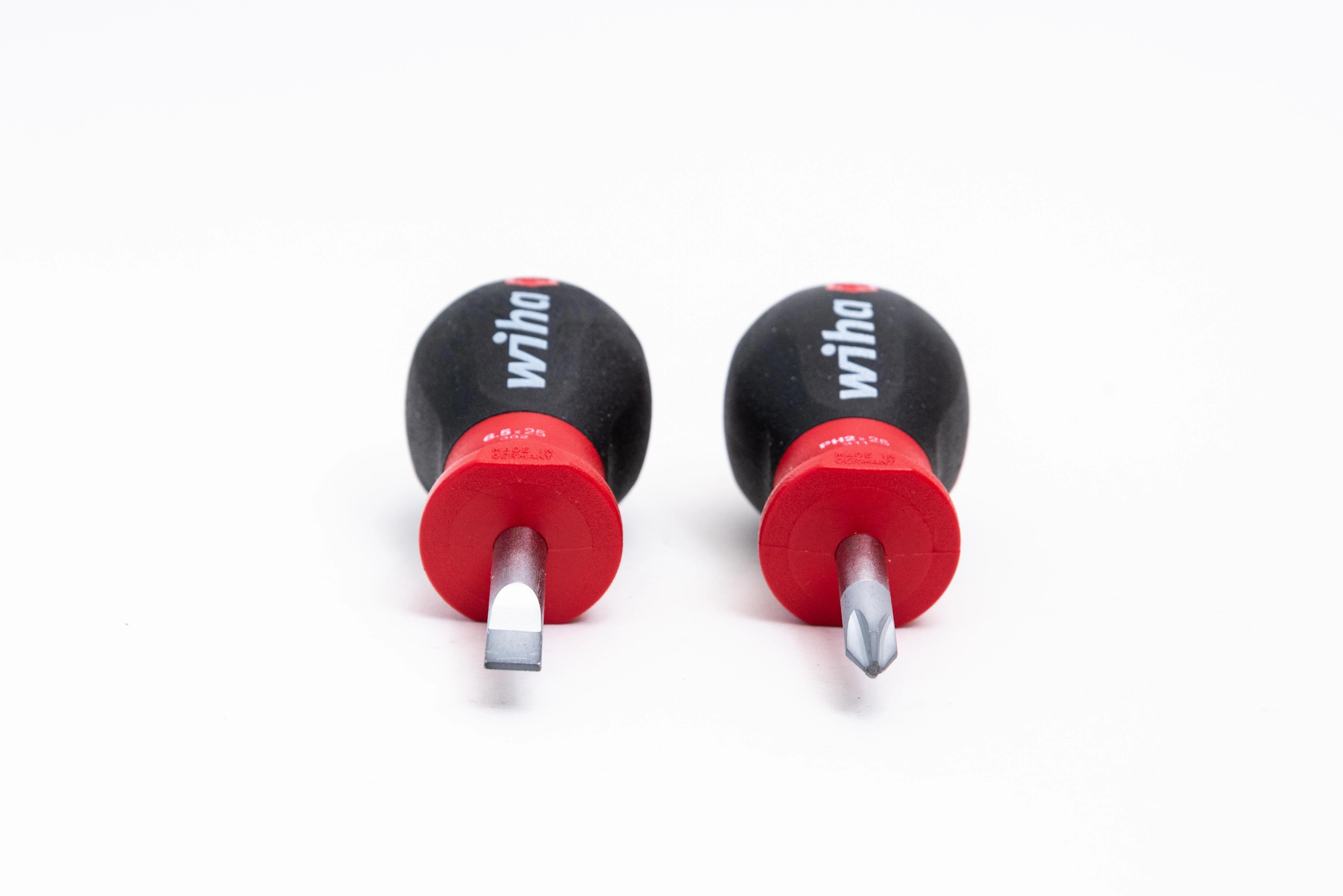 Wiha Tools 31191 SoftFinish Stubby Slotted 6.5mm/Phillips #2 Screwdrivers, 2 Pc. Set