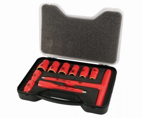 Wiha Tools 31496 Insulated Inch Socket Set, 3/8" Drive, T-Handles, 10 Pc.