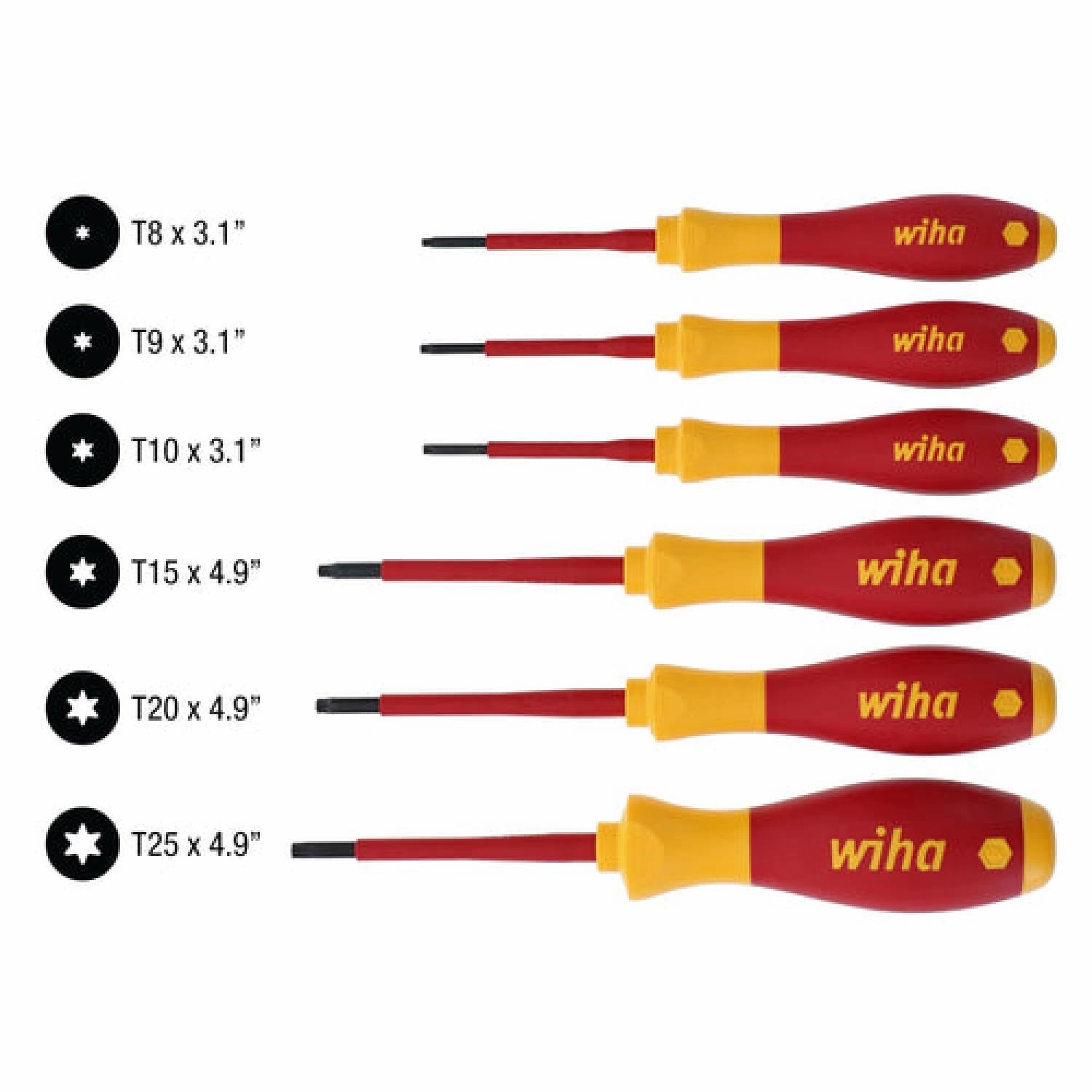 Wiha Tools 32590 6 Piece Insulated SoftFinish Torx Screwdriver Set