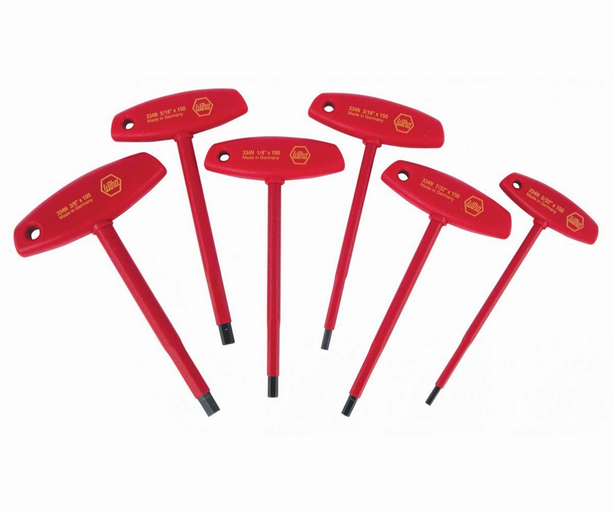Wiha Tools 33490 Insulated T-Handle Hex Inch, 6 Piece Set