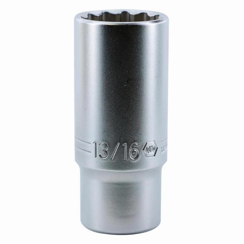 Wiha Tools 33748 3/8 Inch Drive Deep Socket, 12 Point, 13/16 Inch