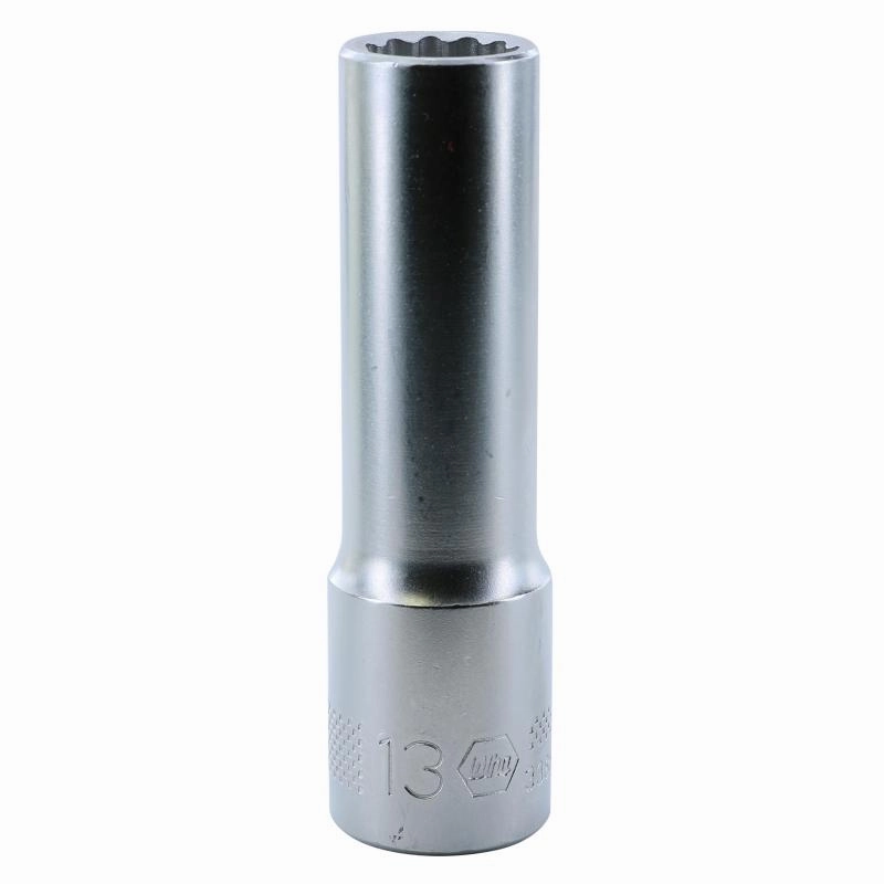 Wiha Tools 33869 1/2 Inch Drive Deep Socket, 12 Point, 13 mm