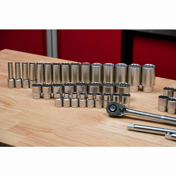 Wiha Tools 33899 84 Piece Professional Socket Set - 1/2 Drive - Metric and SAE