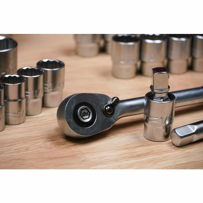 Wiha Tools 33899 84 Piece Professional Socket Set - 1/2 Drive - Metric and SAE