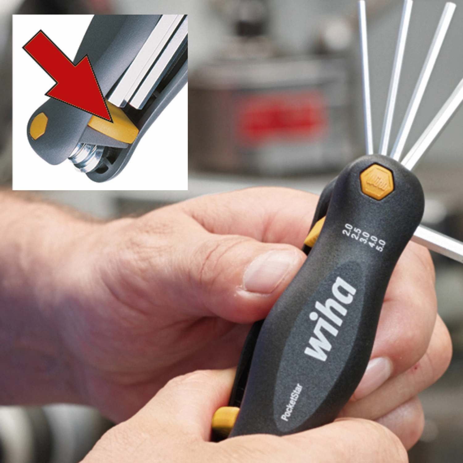 Wiha Tools 35197 PocketStar Fold Out Inch Hex Set, 5/64" - 1/4", 9 Pc.