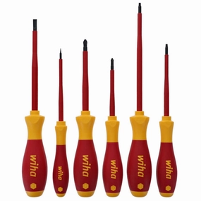Wiha Tools 35891 Insulated Slotted 3.0mm, 5.5mm/Phillips/Square Screwdrivers 6 Piece Set