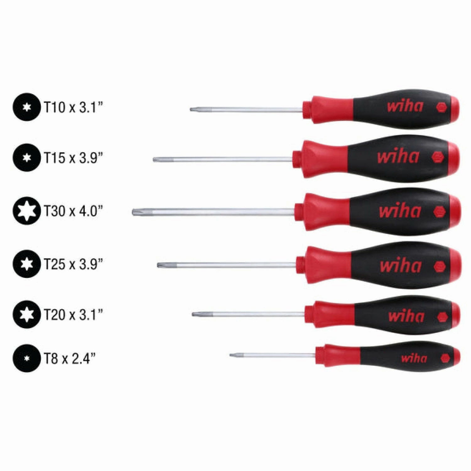 Wiha Tools 36290 6 Piece MagicSpring TORX SoftFinish Driver Set