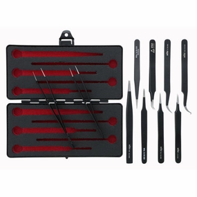 Wiha Tools 44593 ESD Safe Tweezers Set, 10 Pc.