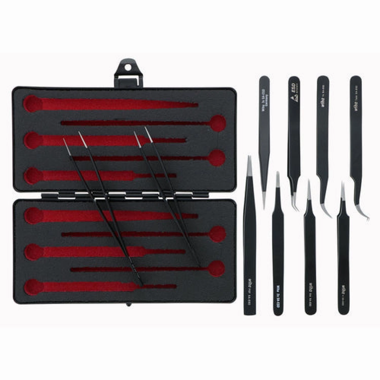 Wiha Tools 44593 ESD Safe Tweezers Set, 10 Pc.