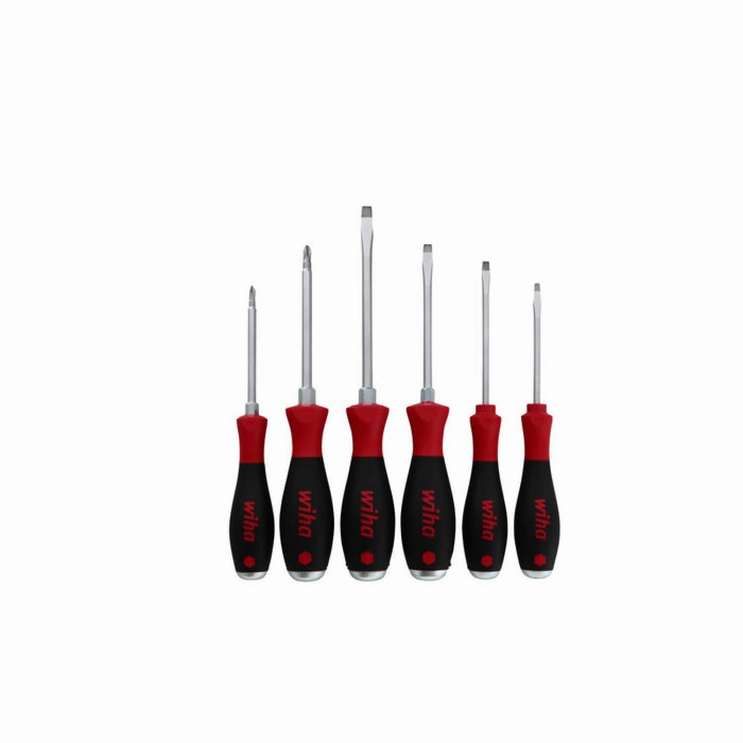 Wiha Tools 53096 SoftFinish Extra Heavy Duty Slotted/Phillips Screwdriver Set 6 Piece
