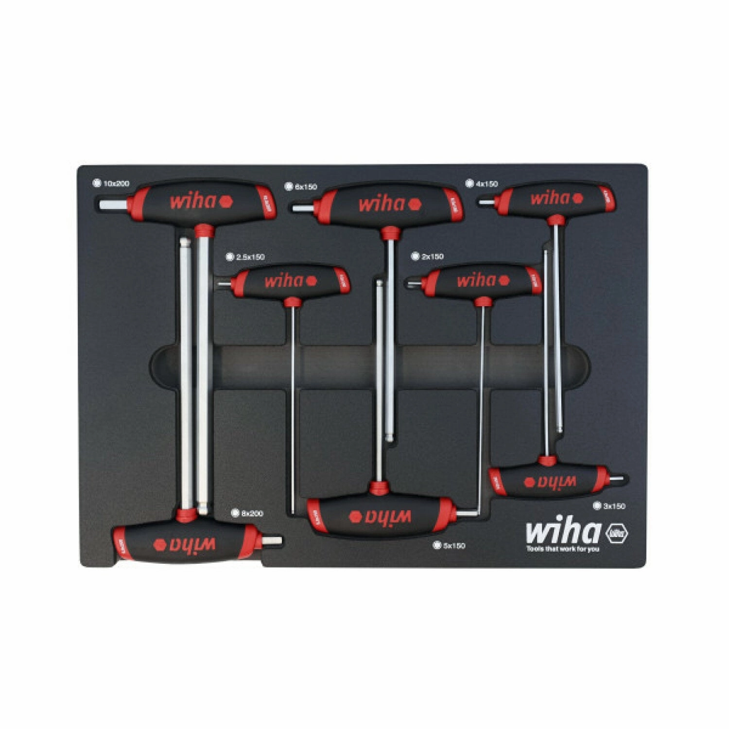 Wiha Tools 54079 Metric T-Handle Foam Tray Set, 8 Pc.