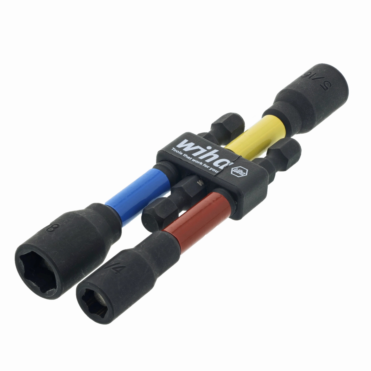 Wiha Tools 70489 Color-Coded Magnetic SAE Socket Adapter, 3 Pc.