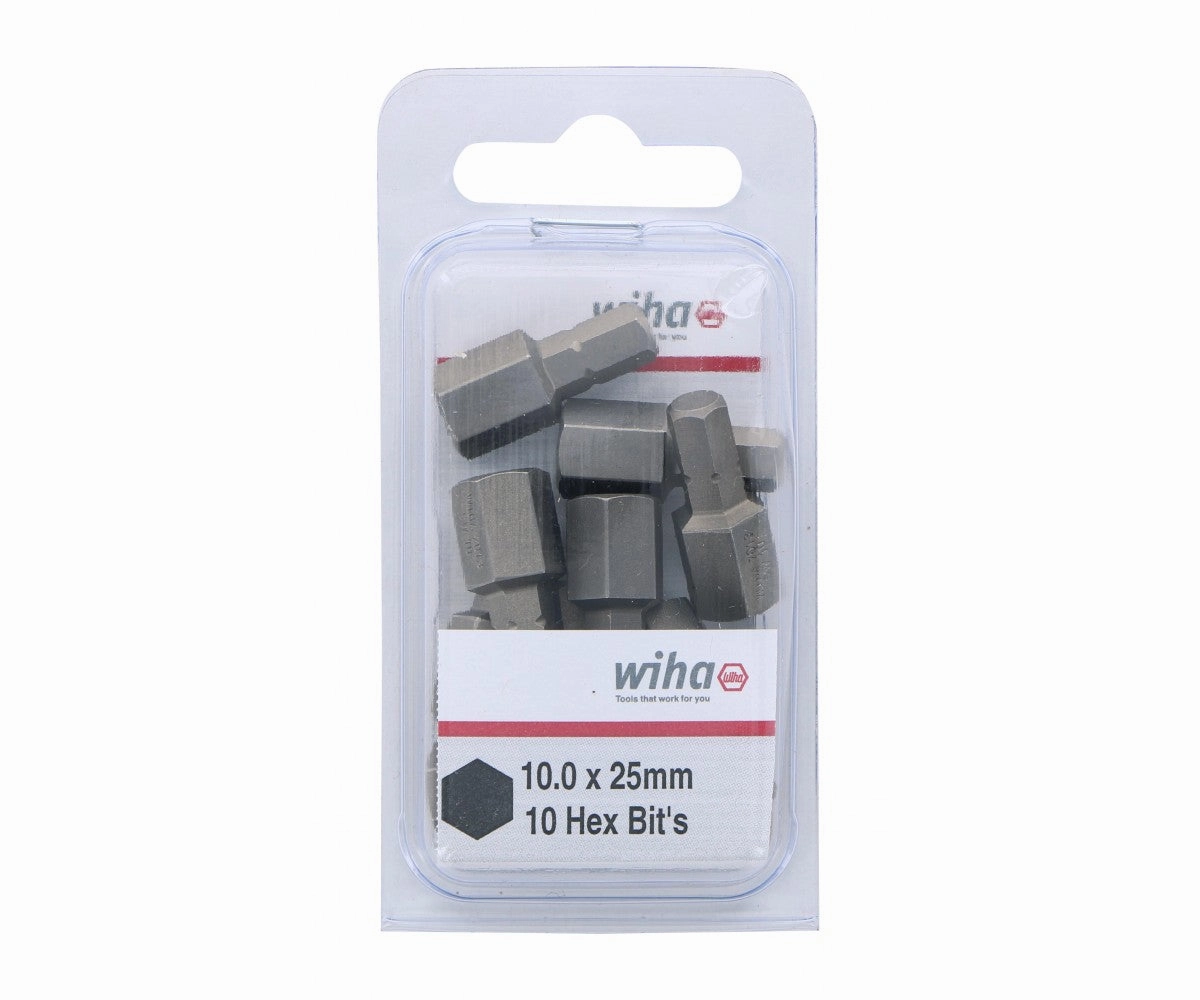 Wiha Tools 71324 Hex Metric Insert Bits, 10.0 mm x 25 mm, 10 Pk.