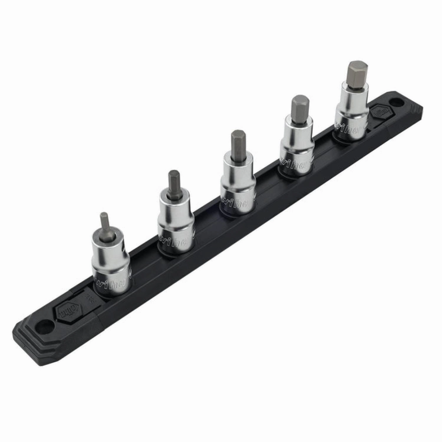 Wiha Tools 71393 Hex Inch Bit Socket Set, 3/8" Square Drive, 5 Pc.