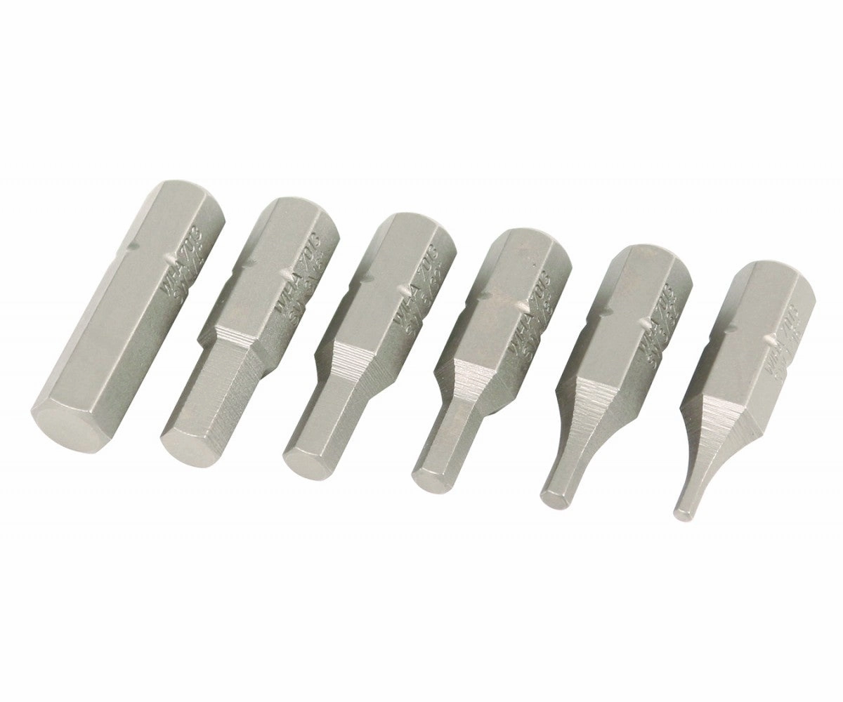 Wiha Tools 71396 Hex Inch Insert Bit Set, 1/16" - 1/4", 6 Pc.