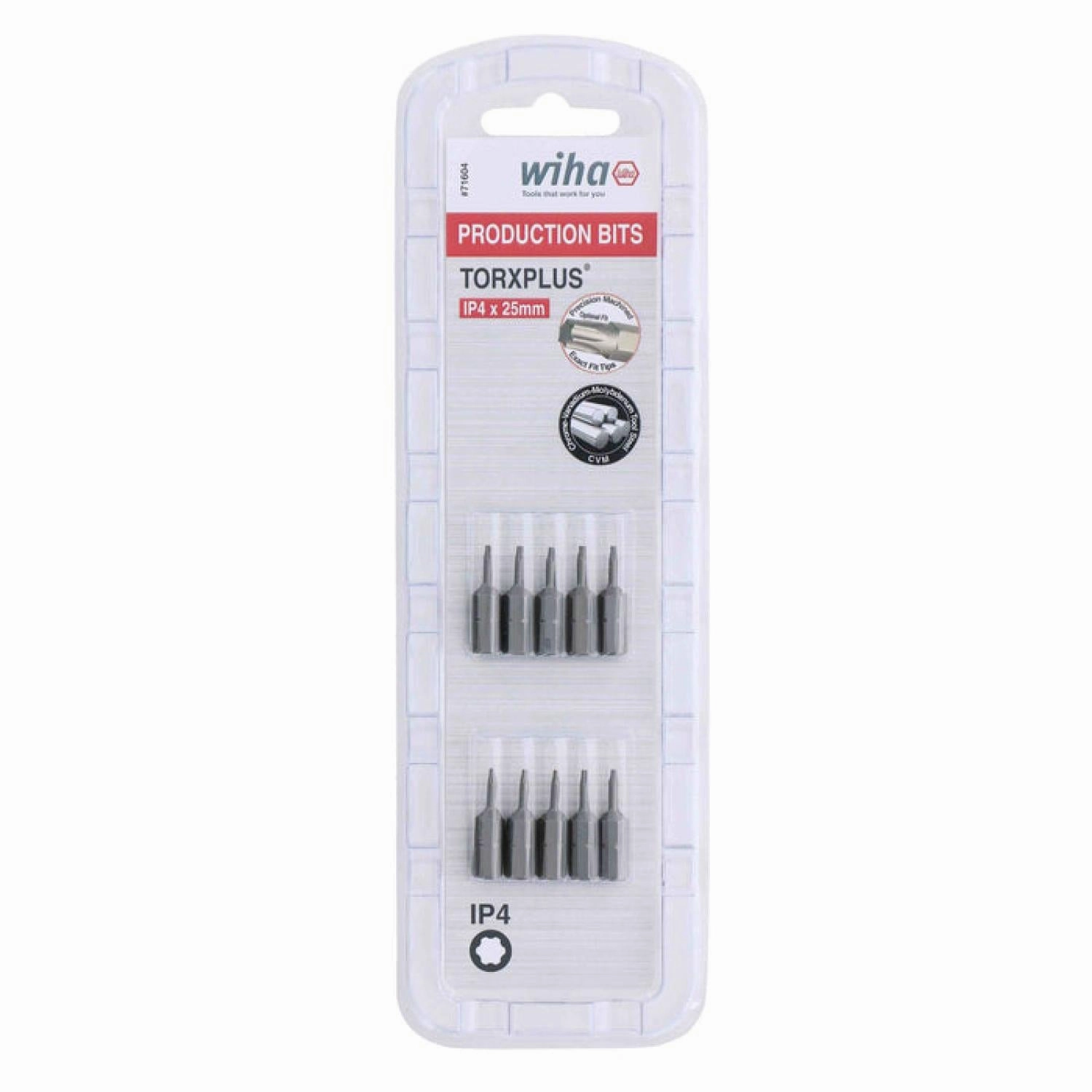 Wiha Tools 71604 IP4 x 38mm TORX Plus Insert Bit, 10 Pack