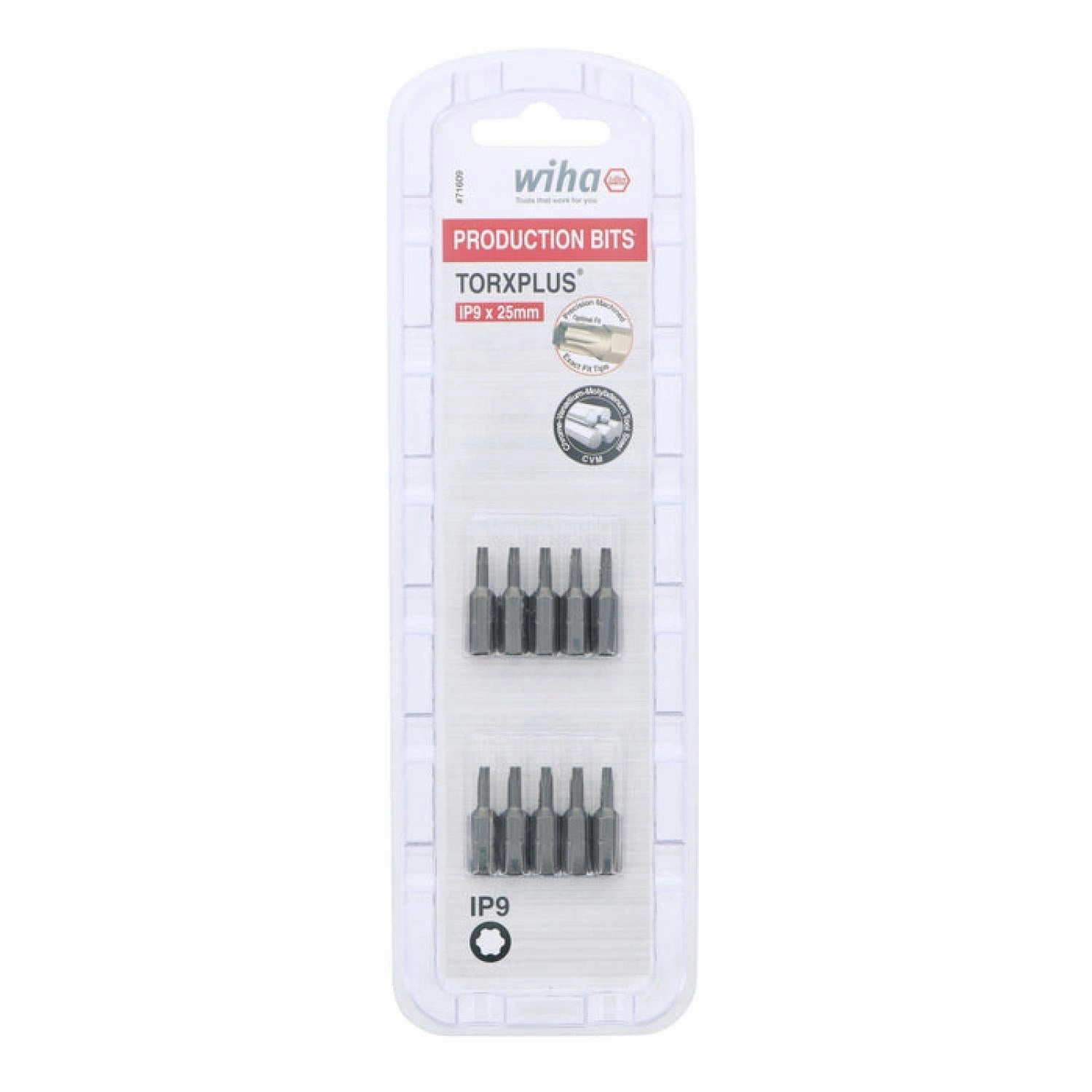 Wiha Tools 71609 IP9 x 25mm TORX Plus Insert Bit, 10 Pack