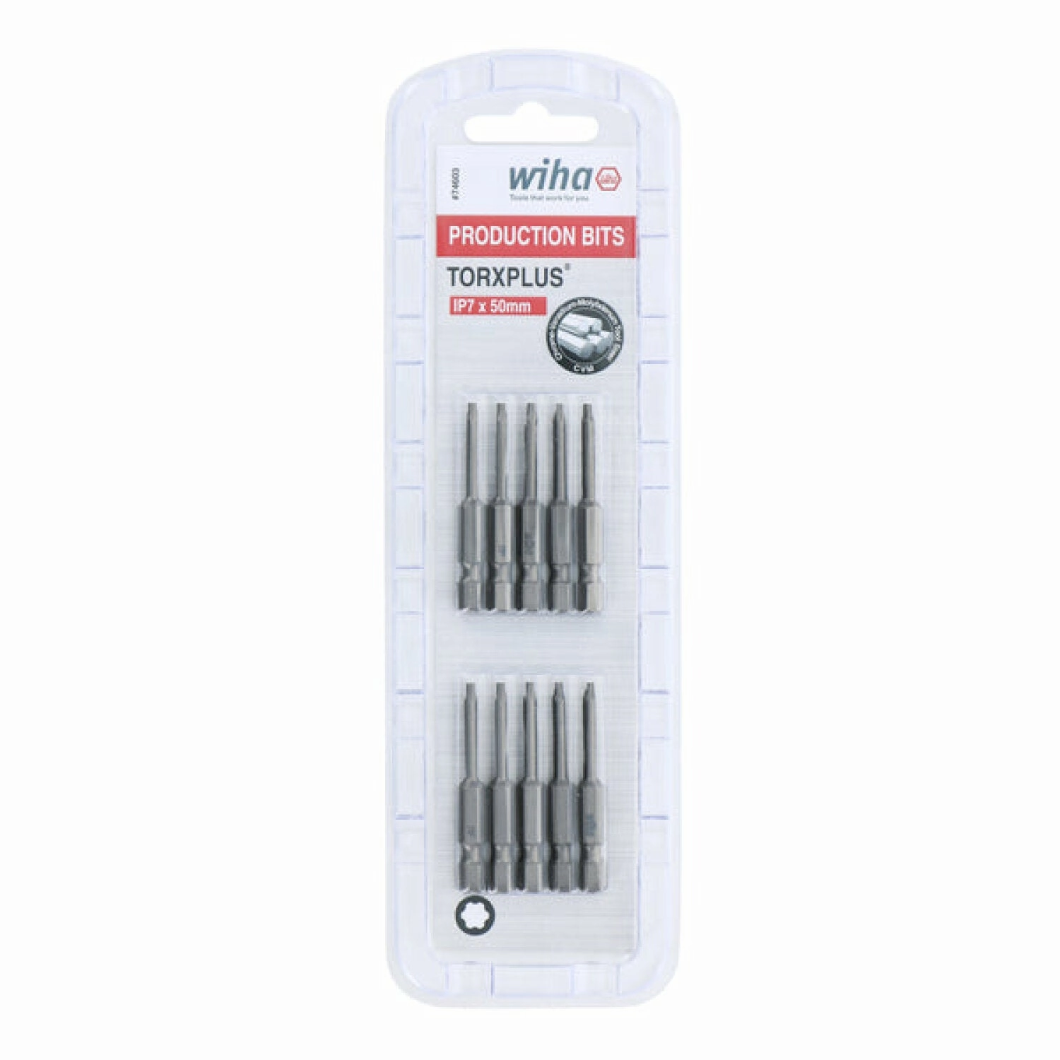 Wiha Tools 74603 TORX Plus Power Bit, IP7 x 50 mm, 10 Pk.