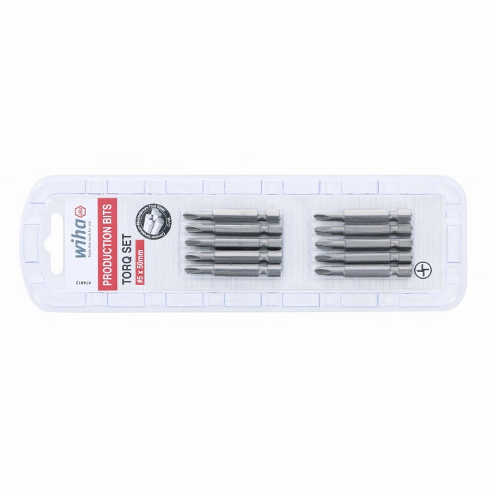 Wiha Tools 74912 Torq-Set Power Bit, #5 x 50 mm, 10 Pk,