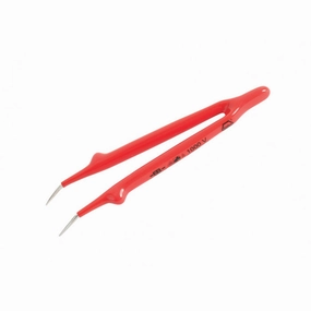 Wiha Tools 75302 Insulated Angled Fine Tip Tweezers, 6"