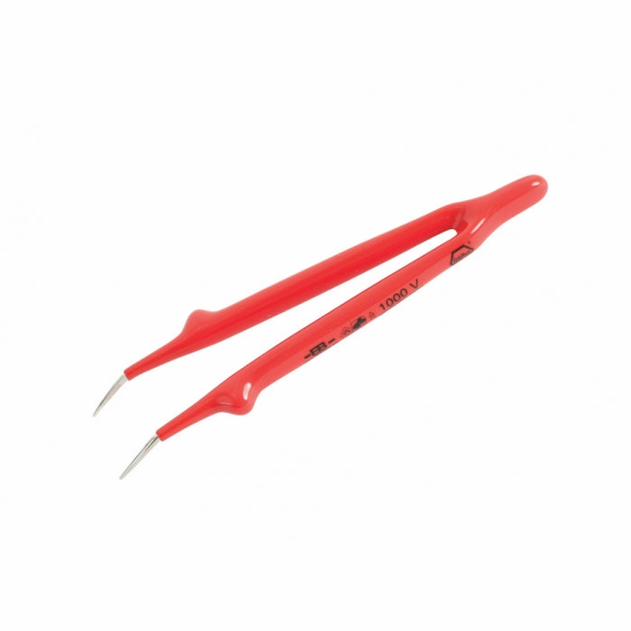 Wiha Tools 75302 Insulated Angled Fine Tip Tweezers, 6"