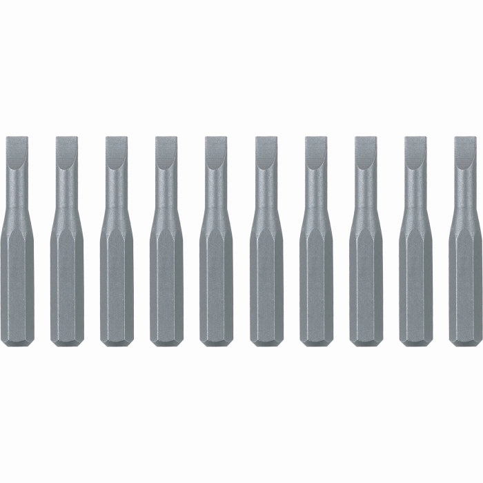 Wiha Tools 75602 System 4 Slotted Micro Bits, 0.8 mm x 28 mm, 10 Pk.