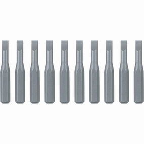 Wiha Tools 75602 System 4 Slotted Micro Bits, 0.8 mm x 28 mm, 10 Pk.